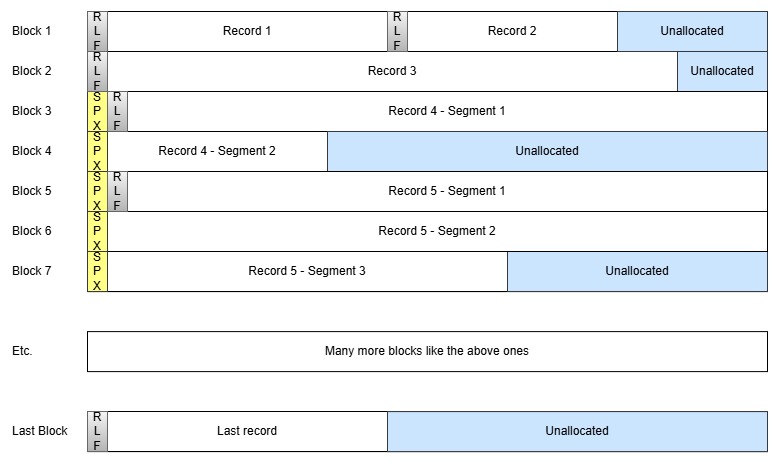 Diagram showing Blocked records of type VS