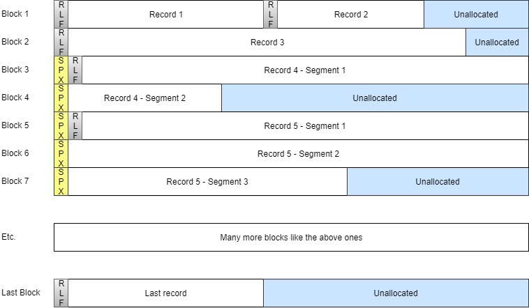 Diagram showing Blocked records of type VS